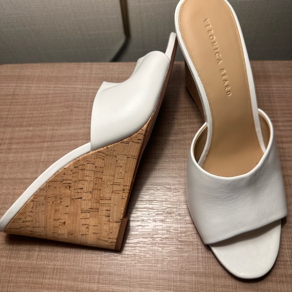 Veronica Beard, Dali Wedge, White Leather - size 10 1/2, NEW - Picture 2 of 5